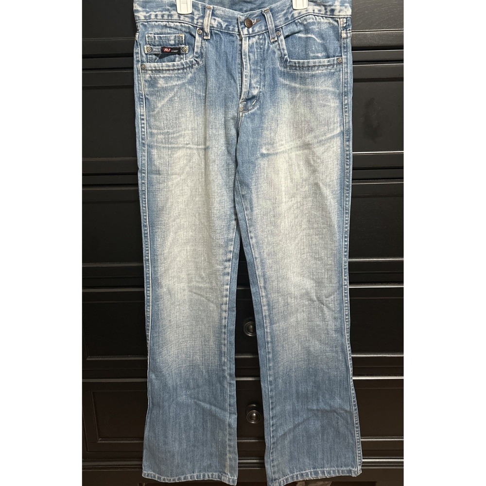 Roxet RJ Men's Denim Slim Fit Straight Jeans Light Wash Size 40 Button‎ Fly